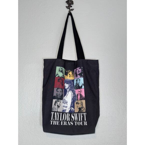 Official Taylor Swift Eras Tour Black Canvas Tote Bag Souvenir Cup Concert Merch - Picture 2 of 10